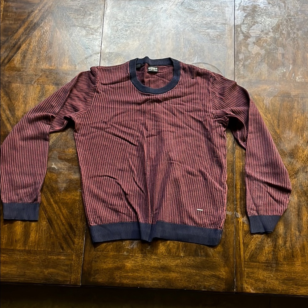 Buffalo David Bitton orang and blue Crewneck Sweater